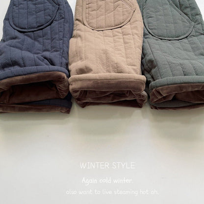 Baby Solid Color Cotton Quilted Winter Pants Outfits