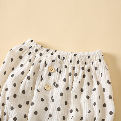 Baby Boys And Girls Cute Print Pattern Short Pants With Buttons