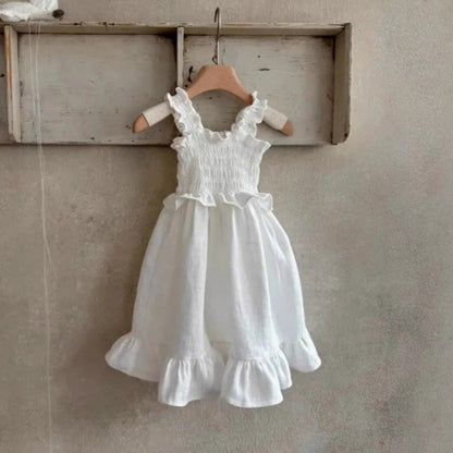 Summer Hot Selling Baby Kids Girls Sleeveless Pleated Design Princess Dress