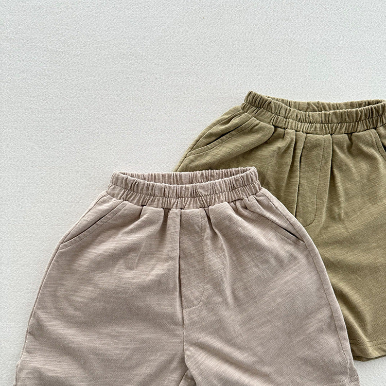 Summer Arrival Unisex Casual Solid Color Cotton Shorts