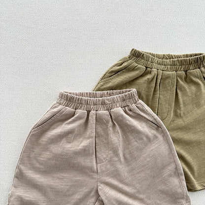 Summer Arrival Unisex Casual Solid Color Cotton Shorts