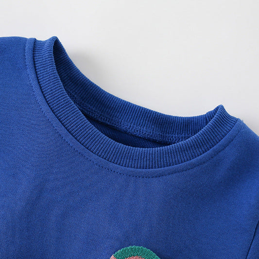 Summer Baby Kids Hearts Pattern T-shirt and Shorts Casual Blue Clothing Set for Boys and Girls