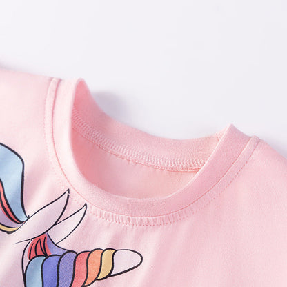 Summer Arrival Animals Cartoon Pattern Fly Sleeves Dress for Stylish Girls