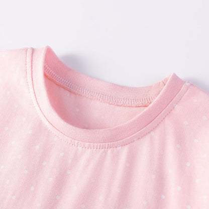 Summer Arrival Rabbit Cartoon Pattern Short Sleeves Dress for Stylish Girls