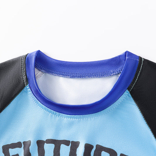 MyKids-USA Spring and Autumn Baby Boys Astronaut Cartoon Pattern Long Sleeves Casual Pajama Set