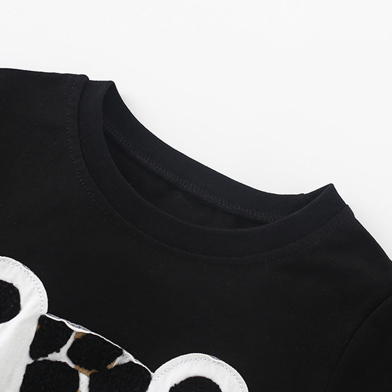 Summer Baby Kids Casual Animals Cartoon Pattern T-shirt and Shorts Clothing Set for Boys