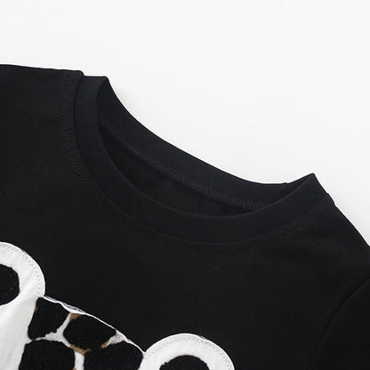 Summer Baby Kids Casual Animals Cartoon Pattern T-shirt and Shorts Clothing Set for Boys