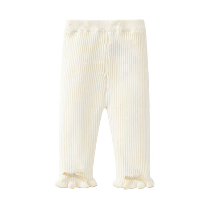 Baby Girl Bow Tie Patched Design Comfy Pants