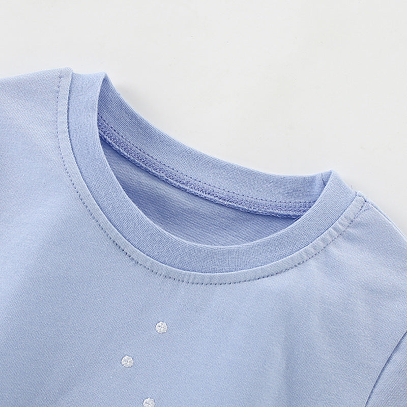 Summer Baby Kids Mermaid and Marine Animals Pattern T-shirt and Shorts Clothing Set for Girls