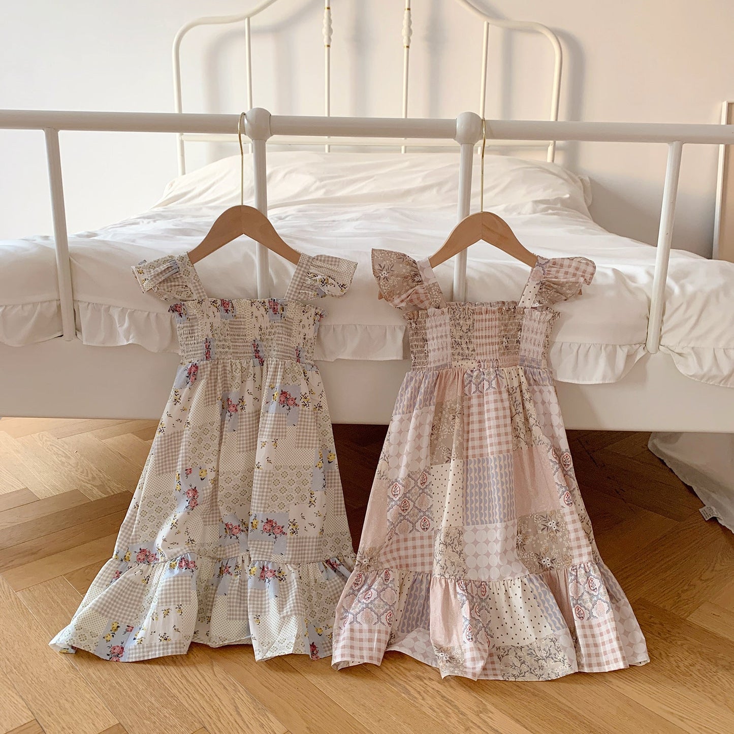 Summer Baby Kids Girls Sleeveless Geometric Pattern Dress