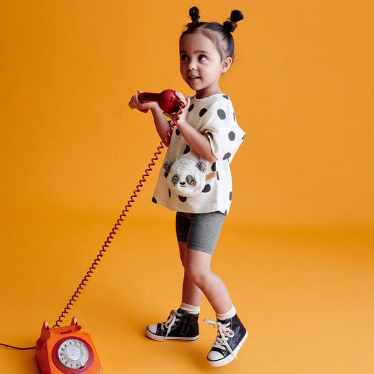 Summer Baby Kids Animals Cartoon Pattern T-shirt and Grey Shorts Clothing Set for Girls