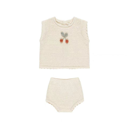 Summer Arrival Baby Unisex Sleeveless Knitted Top Vest and Bloomers Clothing Sets