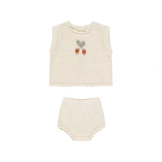 Summer Arrival Baby Unisex Sleeveless Knitted Top Vest and Bloomers Clothing Sets