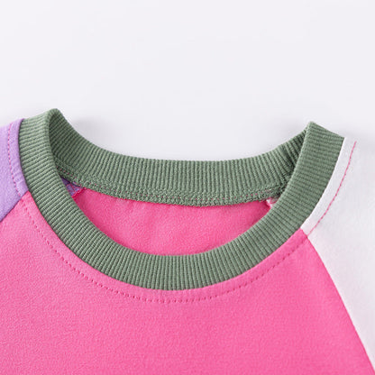 Autumn Arrival Cartoon Animals Pattern Long Sleeves Crew Neck Dress for Stylish Girls