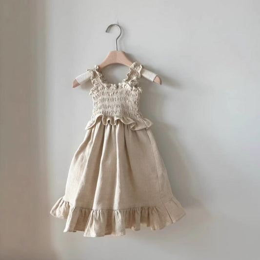 Summer Hot Selling Baby Kids Girls Sleeveless Pleated Design Princess Dress