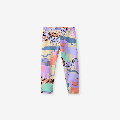 Girls Animals Cartoon Collection Design Top Pullover And Pants Set