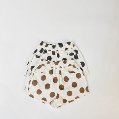 Baby Girl Polka Dot Pattern Basic Shorts With Pockets In Summer