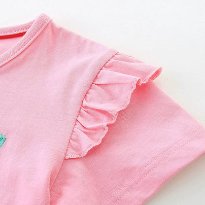 Summer Baby Kids Cute Elephant Pattern T-shirt and Shorts Clothing Set for Girls