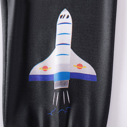 MyKids-USA Spring and Autumn Baby Boys Astronaut Cartoon Pattern Long Sleeves Casual Pajama Set