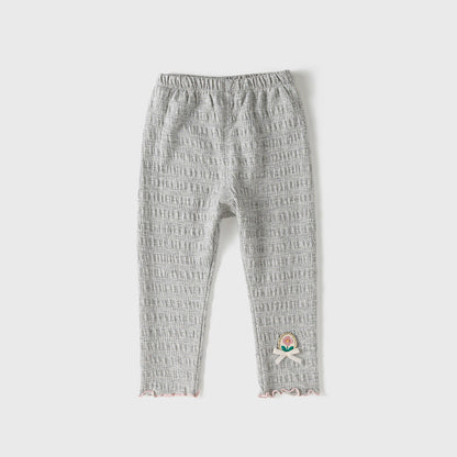 Baby Kids Girls Spring Flower Logo Soft Pants