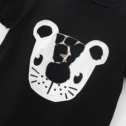 Summer Baby Kids Casual Animals Cartoon Pattern T-shirt and Shorts Clothing Set for Boys