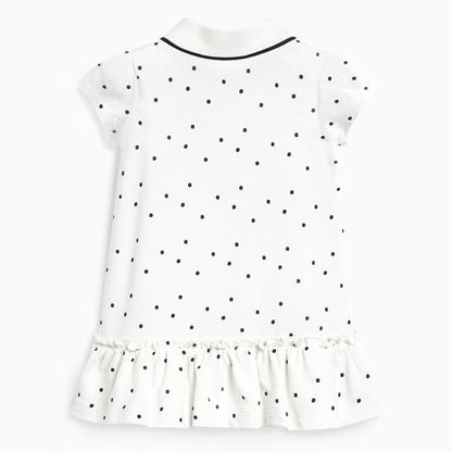 Girls’ Clothing: Summer Collection – Collar Flip Pure Cotton Unicorn Logo Children’s Polo Dress