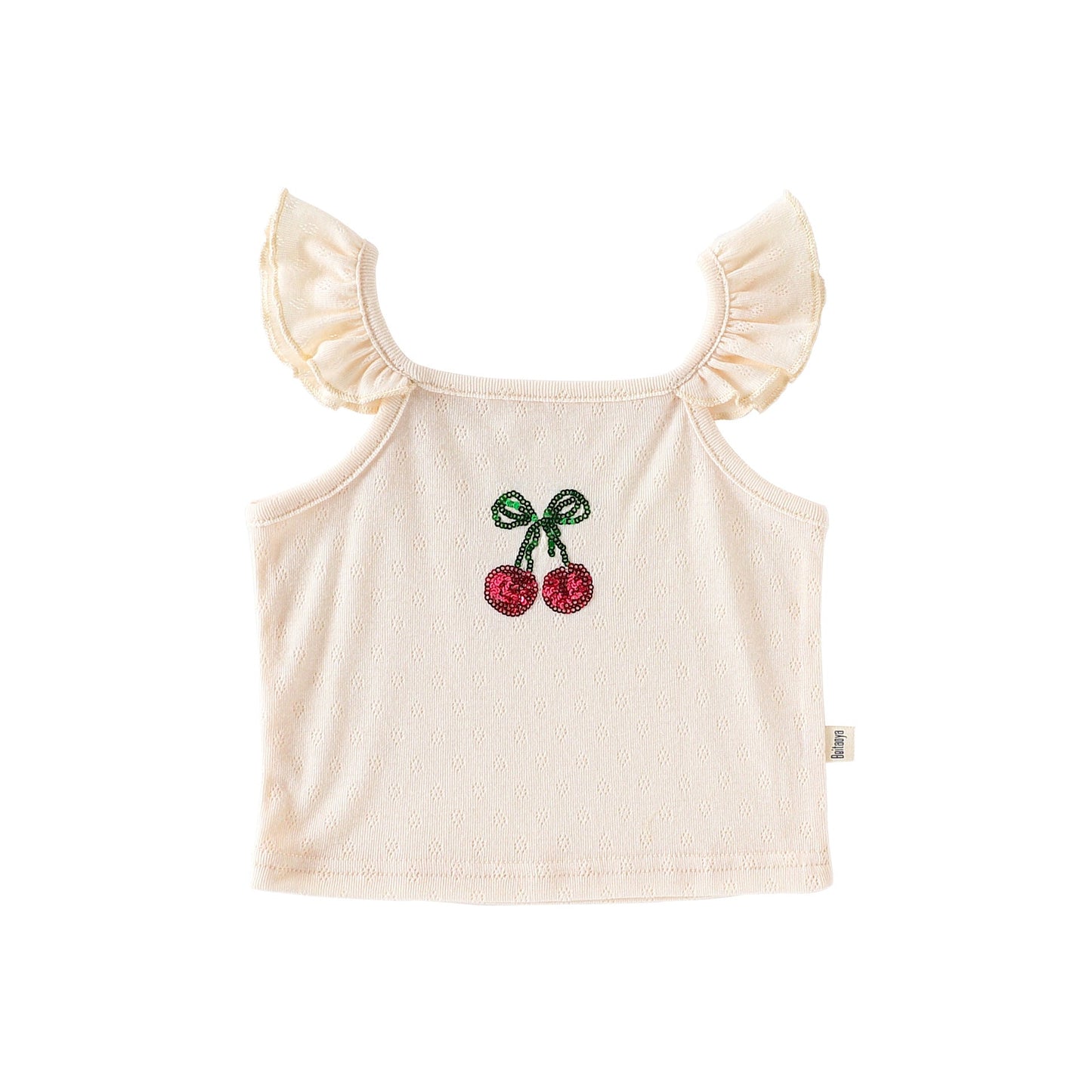 Summer Arrival Baby Girls Sleeveless Beaded Cherry Pattern Top Vest and Bloomers Clothing Sets
