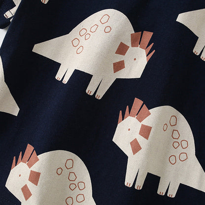 Summer Baby Kids Cartoon Dinosaurs Pattern T-shirt and Shorts Casual Clothing Set for Boys