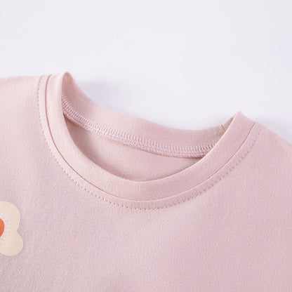 Summer Baby Kids Flowers Pattern Dress and Pants Clothing Set for Girls