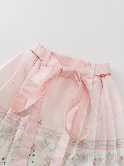 Autumn Arrival Baby Girls Simple Stand Collar Top and Rabbits Pattern Skirt Clothing Set