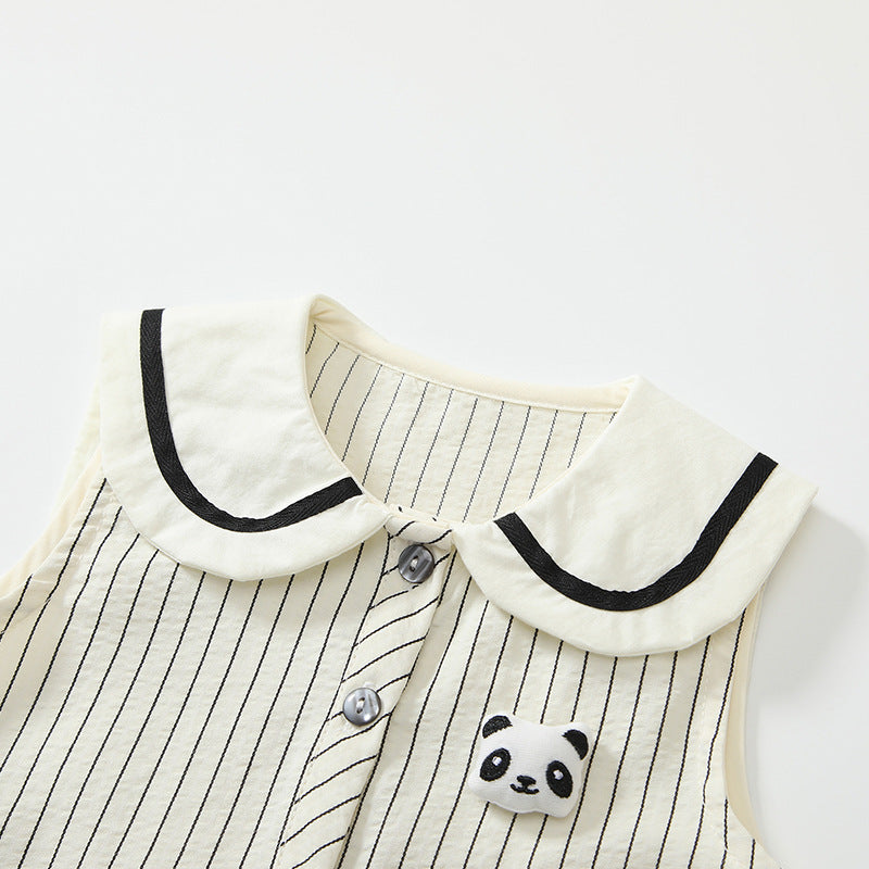 Summer Arrival Baby Unisex Sleeveless Cute Striped Pattern Rompers