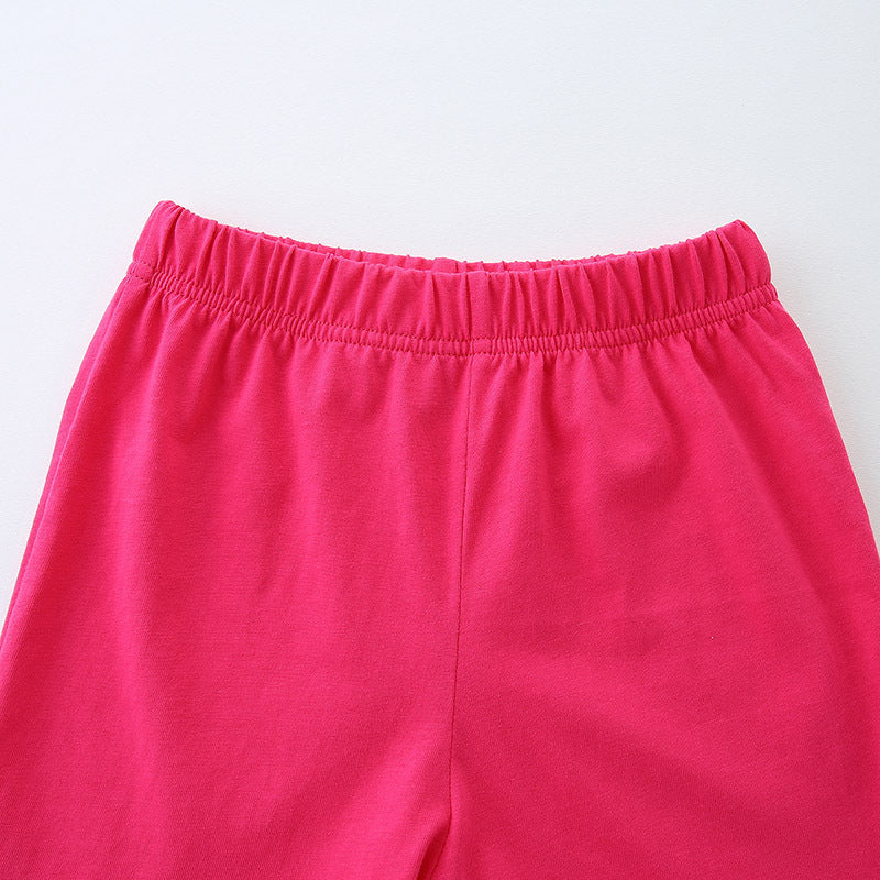 Summer Baby Kids Girls Heart Rainbow Print T-Shirt And Shorts Clothing Set