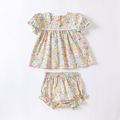 Baby Floral Pattern Fashion Princess Onesie&Sets