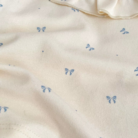 Spring and Autumn Baby Kids Girls Butterfly-bows Pattern Long Sleeves Beige Top and Sleeveless Onesies Overalls Clothing Set