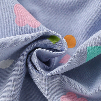 Summer Arrival Colorful Geometric Pattern Short Sleeves Cute Dress for Stylish Girls