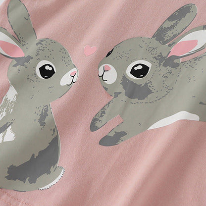 Baby Kids Girls Cartoon Short Sleeves Top And Pants Casual Clothing Set