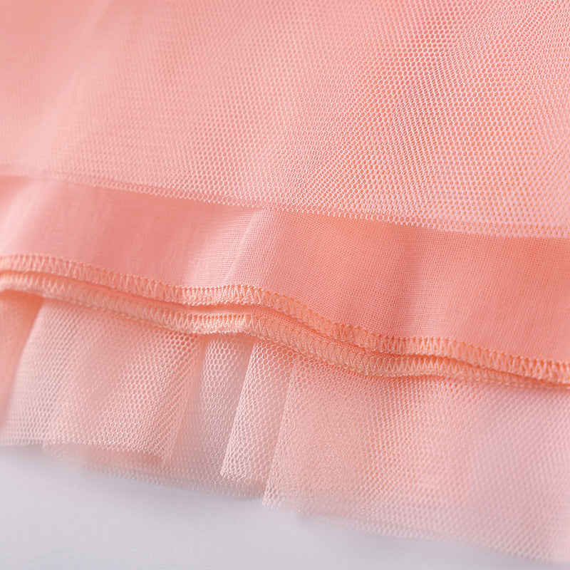 Autumn Arrival Cartoon Rabbit and Princess Pattern Long Sleeves Crew Neck Dress for Stylish Girls