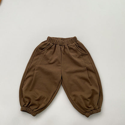 Baby Solid Color Loose Spring Autumn Baby Trousers