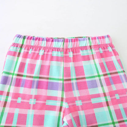 Summer Baby Kids Cute Strawberry Pattern Vest and Plaid Shorts Clothing Set for Girls