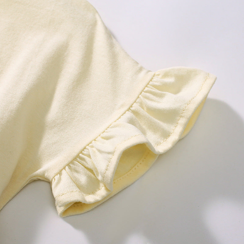 Summer Arrival Rainbow Pattern Short Sleeves Tulle Patchwork Dress for Stylish Girls