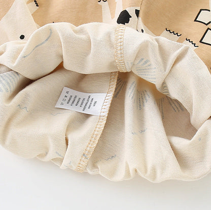 Summer Baby Kids Casual Animals Cartoon Pattern T-shirt and Shorts Clothing Set for Boys