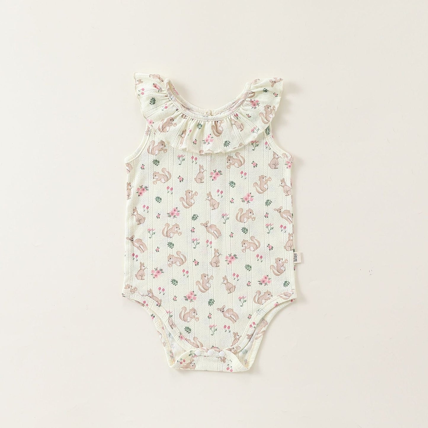 Summer Arrival Baby Girls Sleeveless Animals and Flowers Pattern Onesies, Bloomers