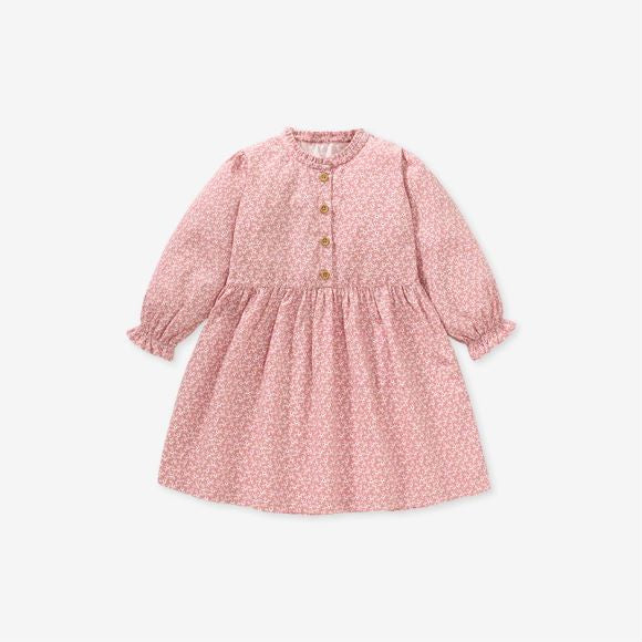 Baby Girl Ditsy Flower Pattern Long Sleeves Sweet Style Dress