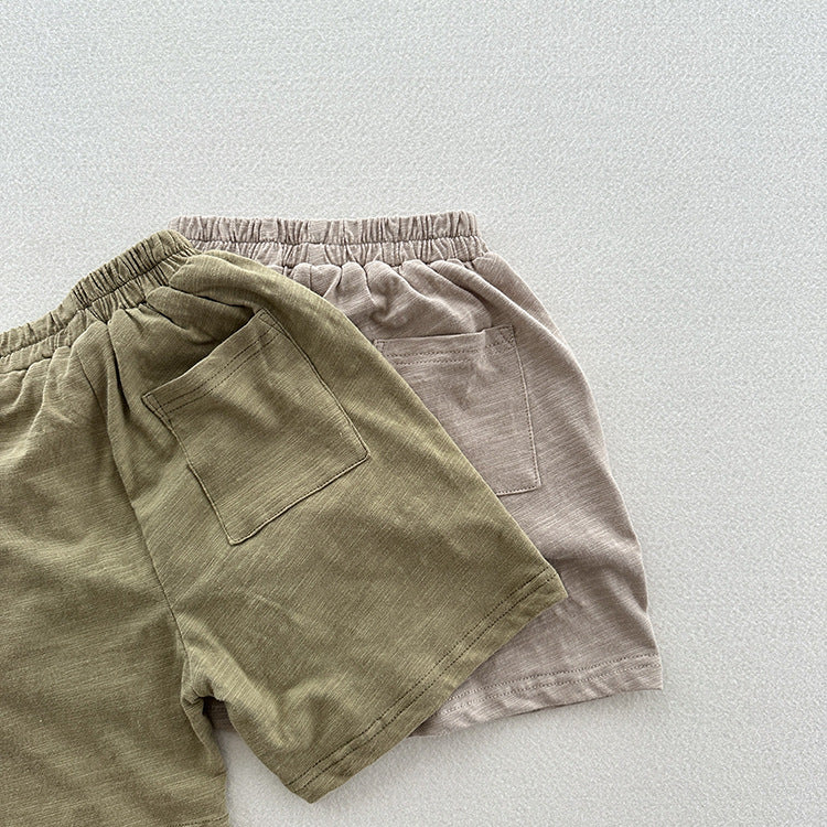 Summer Arrival Unisex Casual Solid Color Cotton Shorts