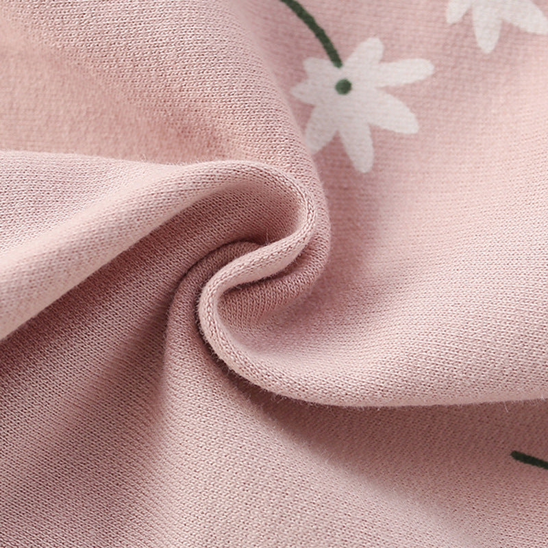 Summer Baby Kids Cartoon and Letters Pattern T-shirt and Floral Shorts Clothing Set for Girls