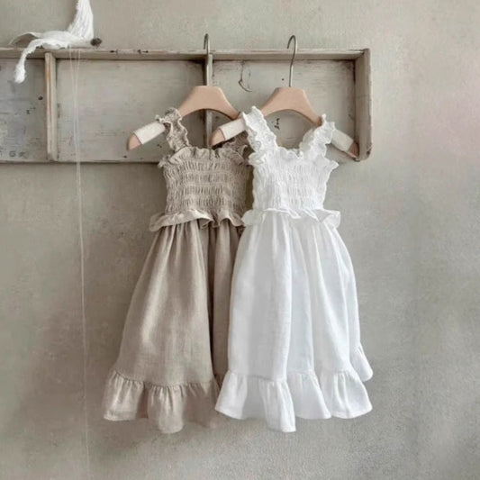 Summer Hot Selling Baby Kids Girls Sleeveless Pleated Design Princess Dress