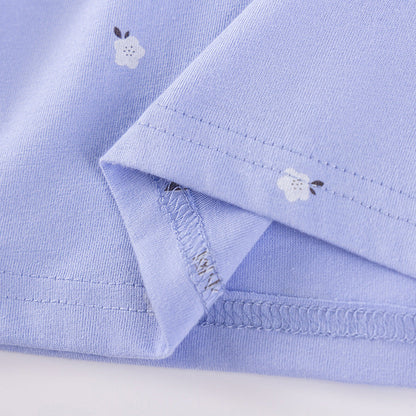 Autumn Arrival Cartoon Horse and Flowers Pattern Long Sleeves Crew Neck Dress for Stylish Girls