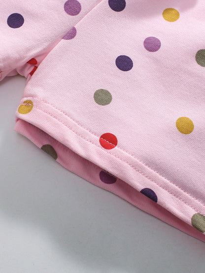 Summer Baby Kids Girls Cartoon Top And Dots Shorts Casual Clothing Set