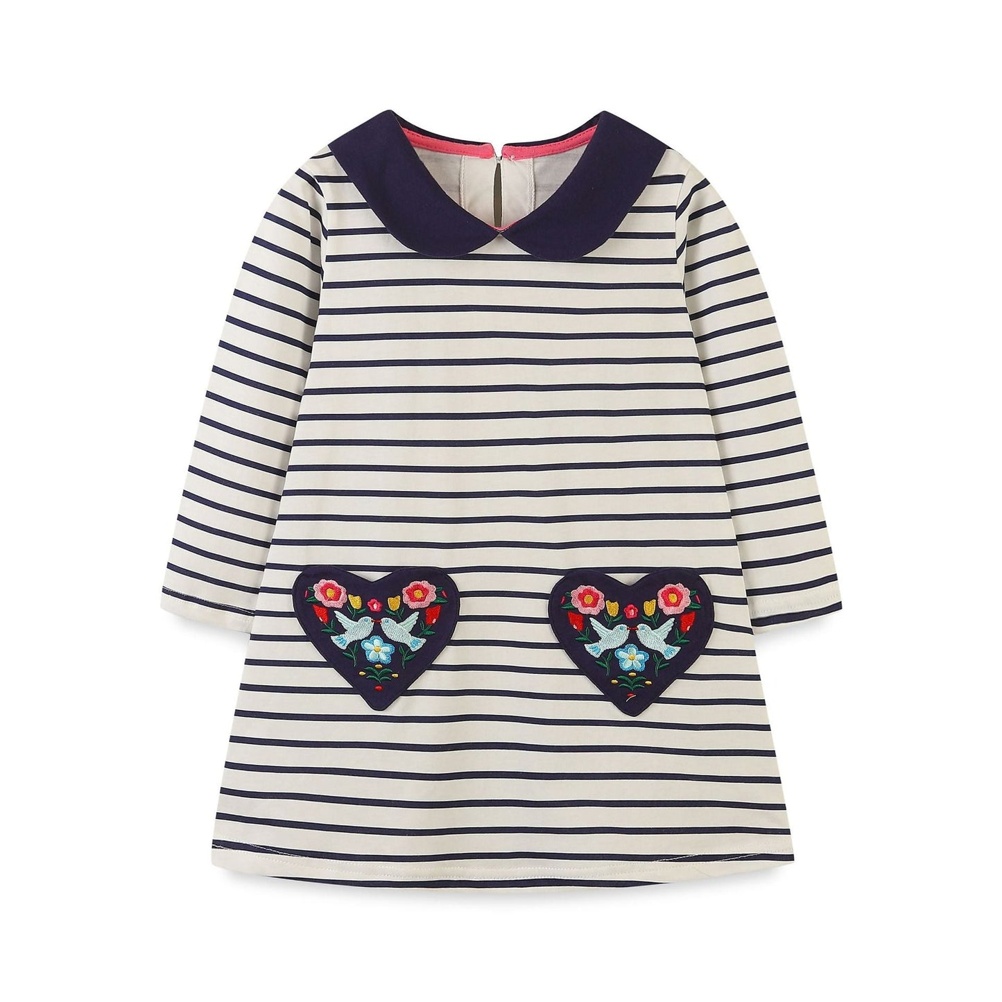 Girls’ European-American Style Peter Pan Collar Dress