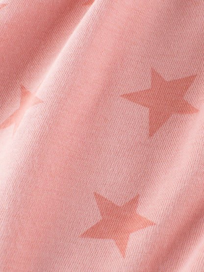 Girls Pink Soft Casual Style Stars Print Shorts
